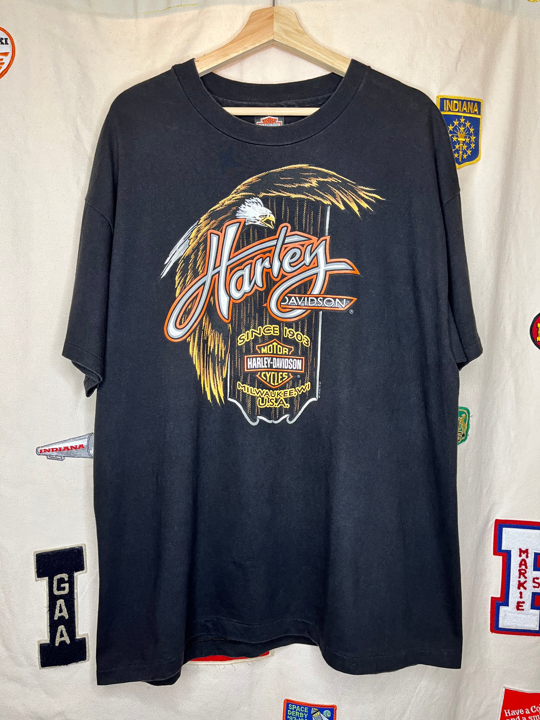 Vintage Harley Davidson Widman St.Louis Arch Motorcycle Single Stitch T-Shirt: XL