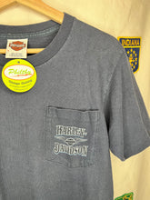 Load image into Gallery viewer, Vintage Harley Davidson Bull Skull Texoma Sherman Texas Black Pocket T-Shirt: Smalll
