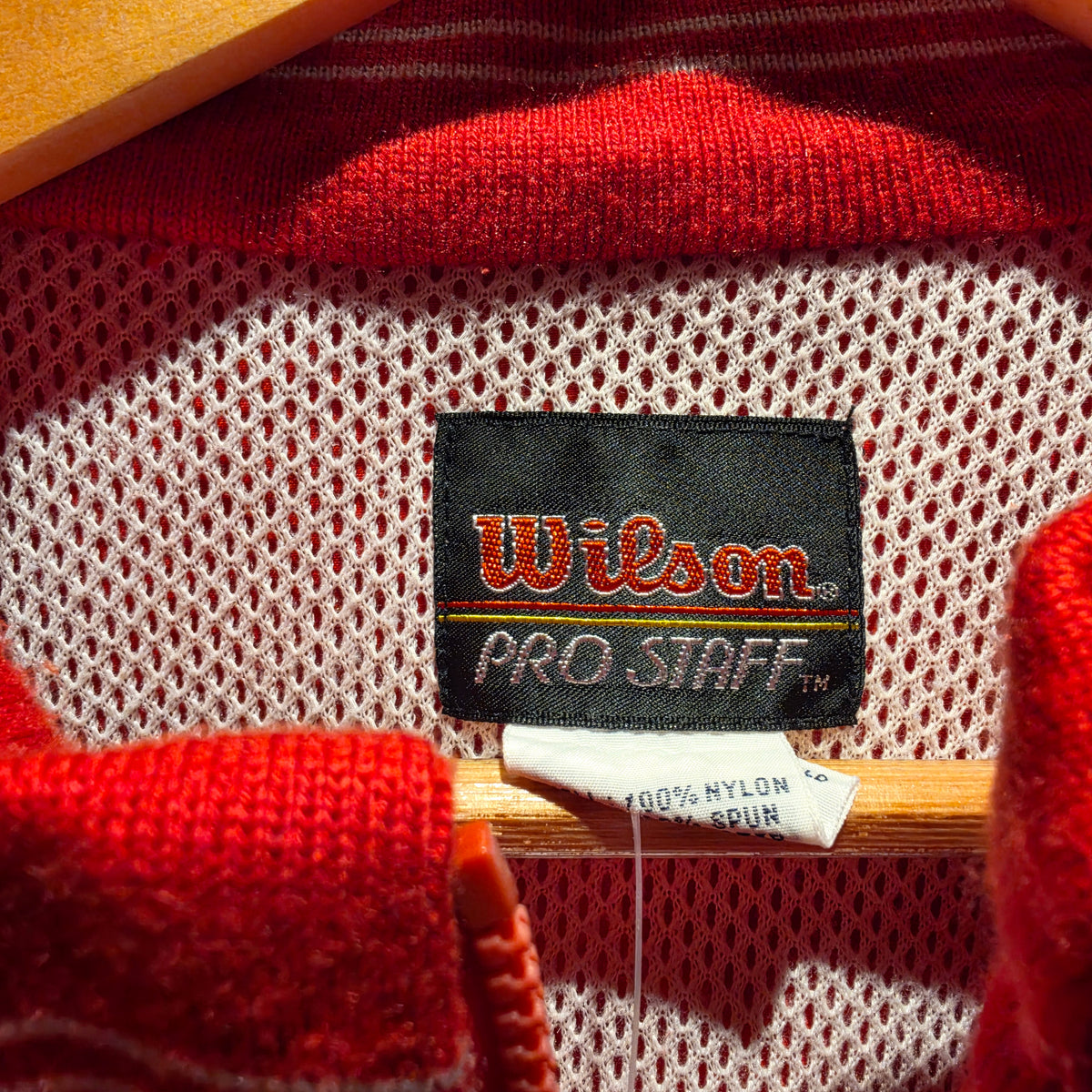 VTG Wilson Tennis Pro Staff Windbreaker Red/White 100% Nylon: XL