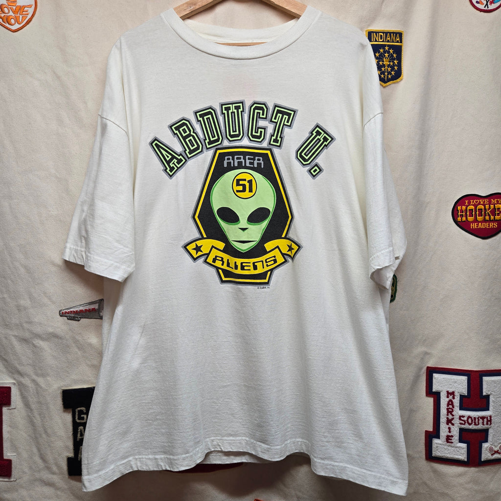 VTG Abduct U Area 51 Graphic Alien T-Shirt: XXL