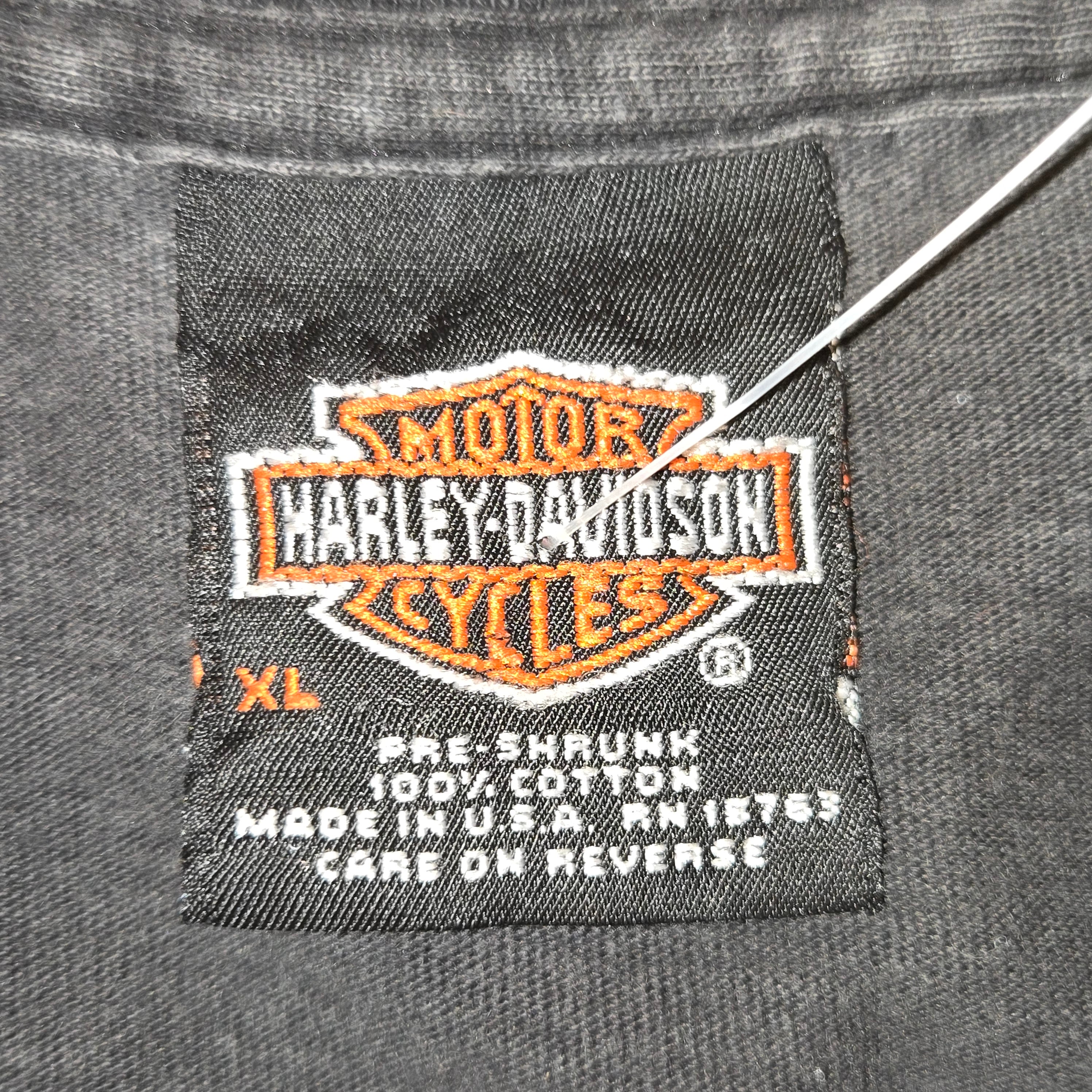 VTG 2001 Harley Davidson Black T-shirt Buds Evansville IN: XL