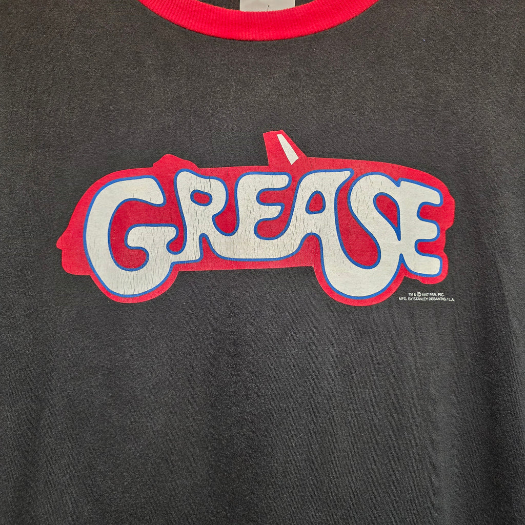 VTG 1997 Stanley DeSantis Grease Black RingerGraphic T-Shirt: XL