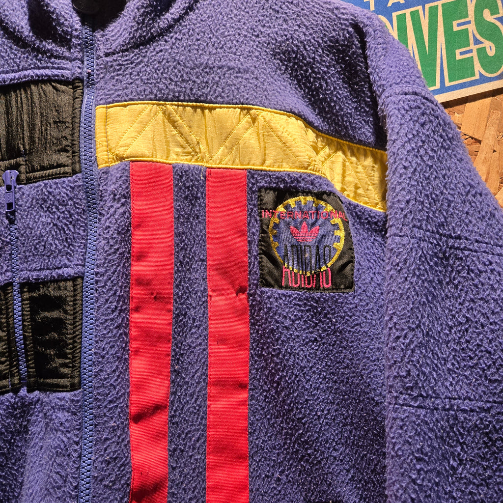 VTG 90s Adidas International  Neon Purple Pink Fleece Zip Up Jacket: Medium