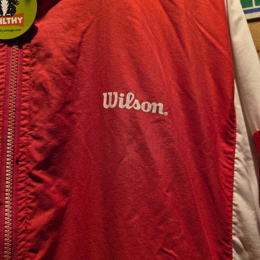 VTG Wilson Tennis Pro Staff Windbreaker Red/White 100% Nylon: XL