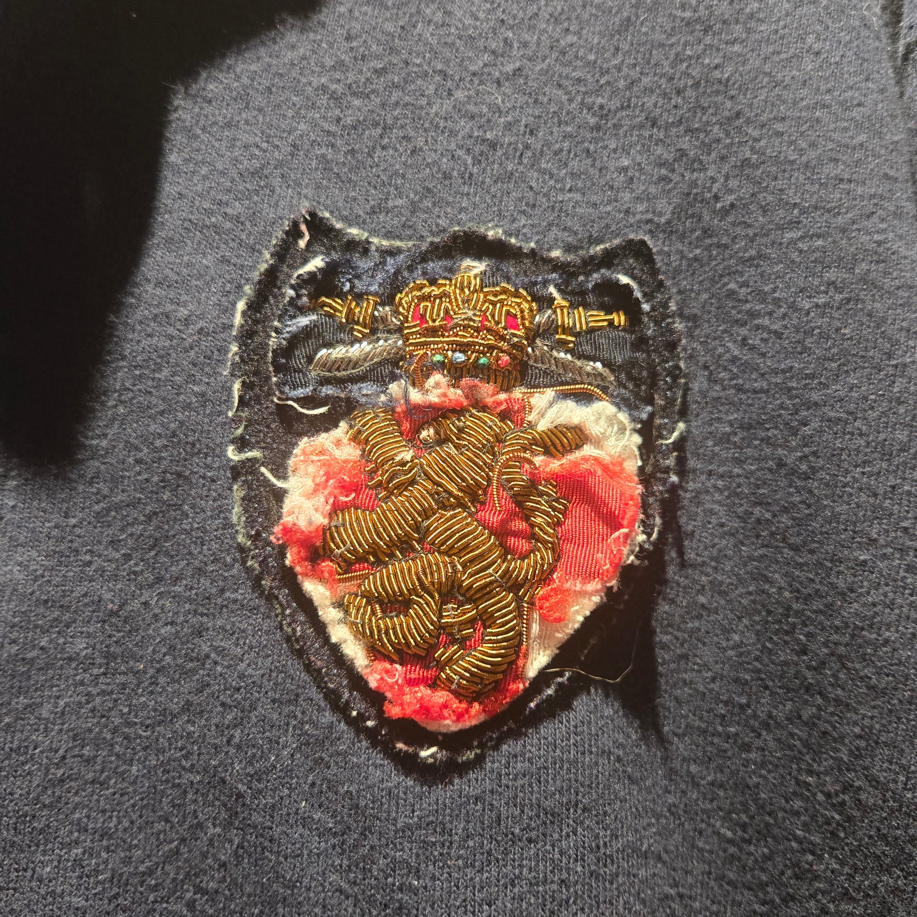 VTG Polo Ralph Lauren Shirt Mens VTG Patches Crest Navy Long Sleeve Rugby: XXL