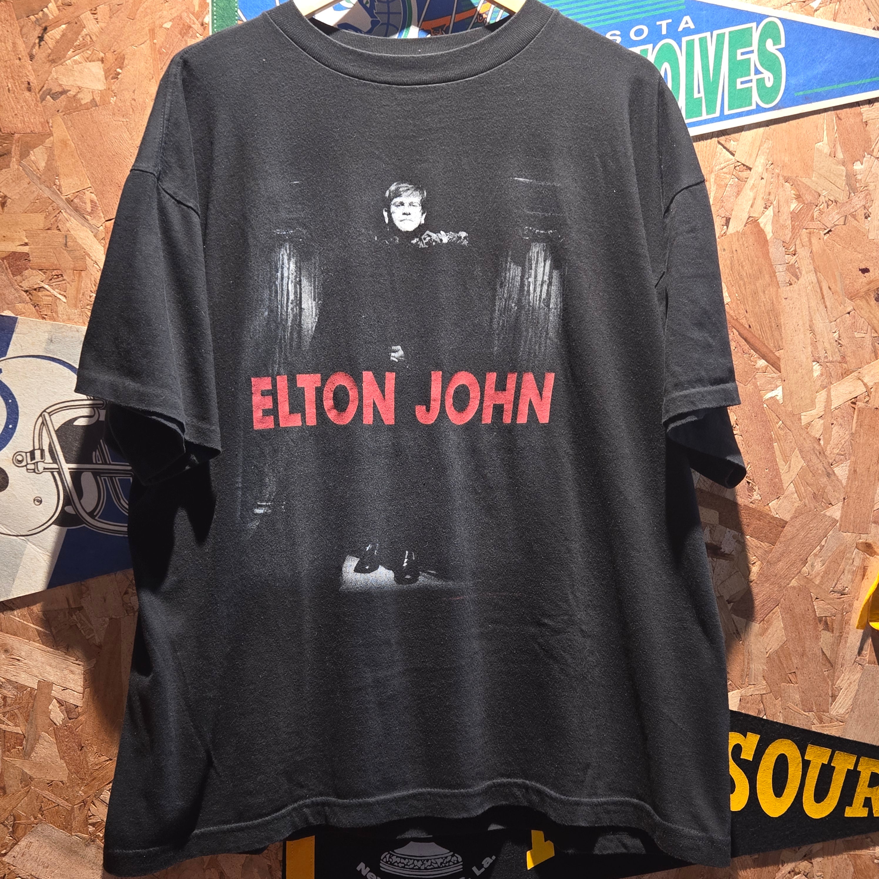 VTG 1997 Elton John PolyGram Band Black T-Shirt: XL