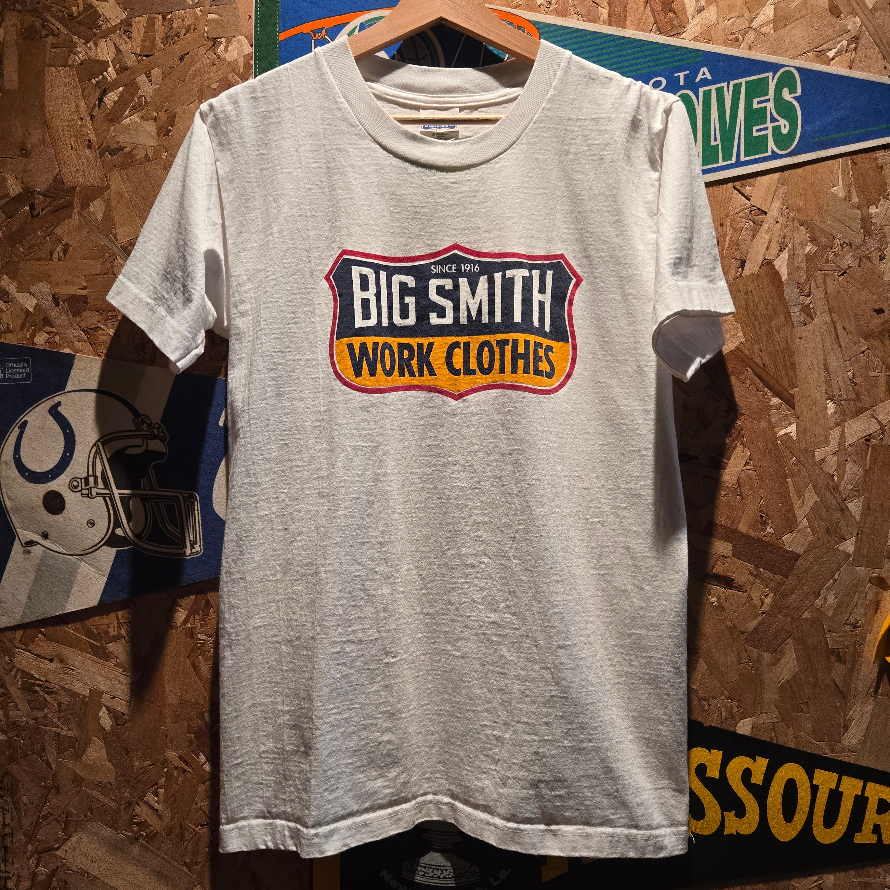 VTG 90's Big Smith Work Clothes Graphic T-Shirt White: Medium
