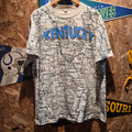 VTG Kentucky AOP Map Single Stitch Graphic T-Shirt: XXL