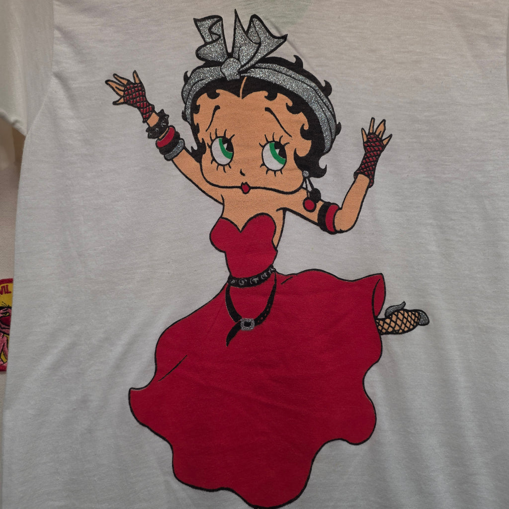 VTG 1985 Betty Boop White Graphic T-Shirt: Small