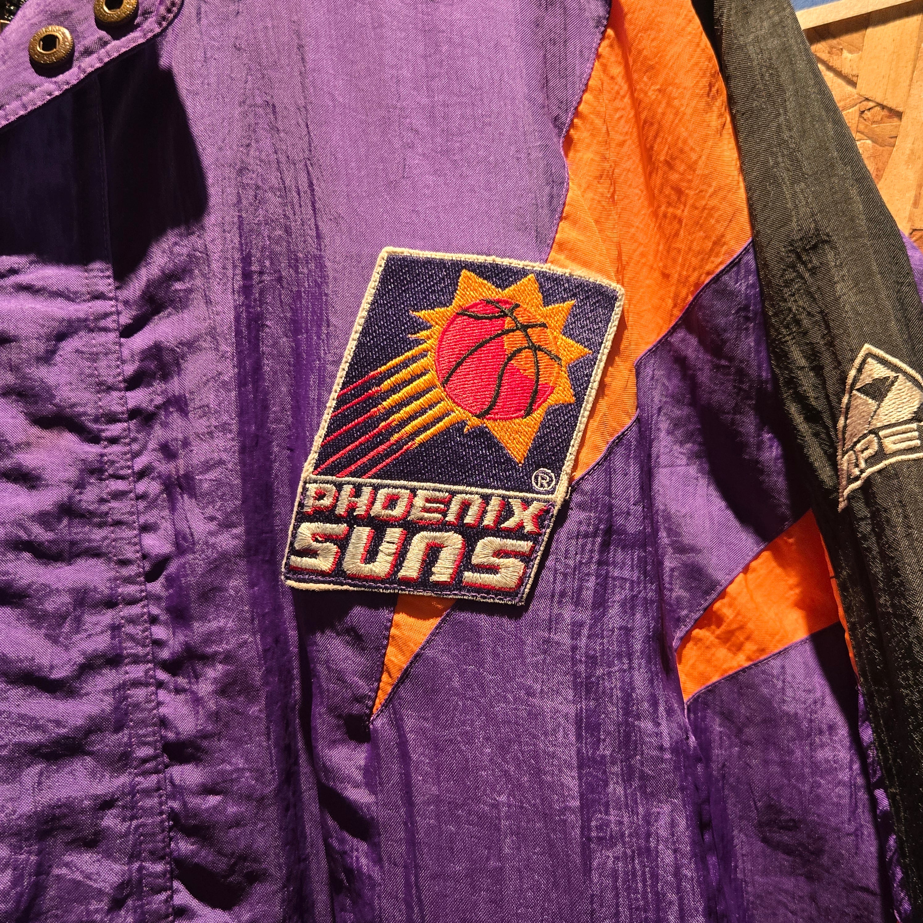 VTG Phoenix Suns Apex Puffer Jacket NBA Full Zip W/ Buttons: XL