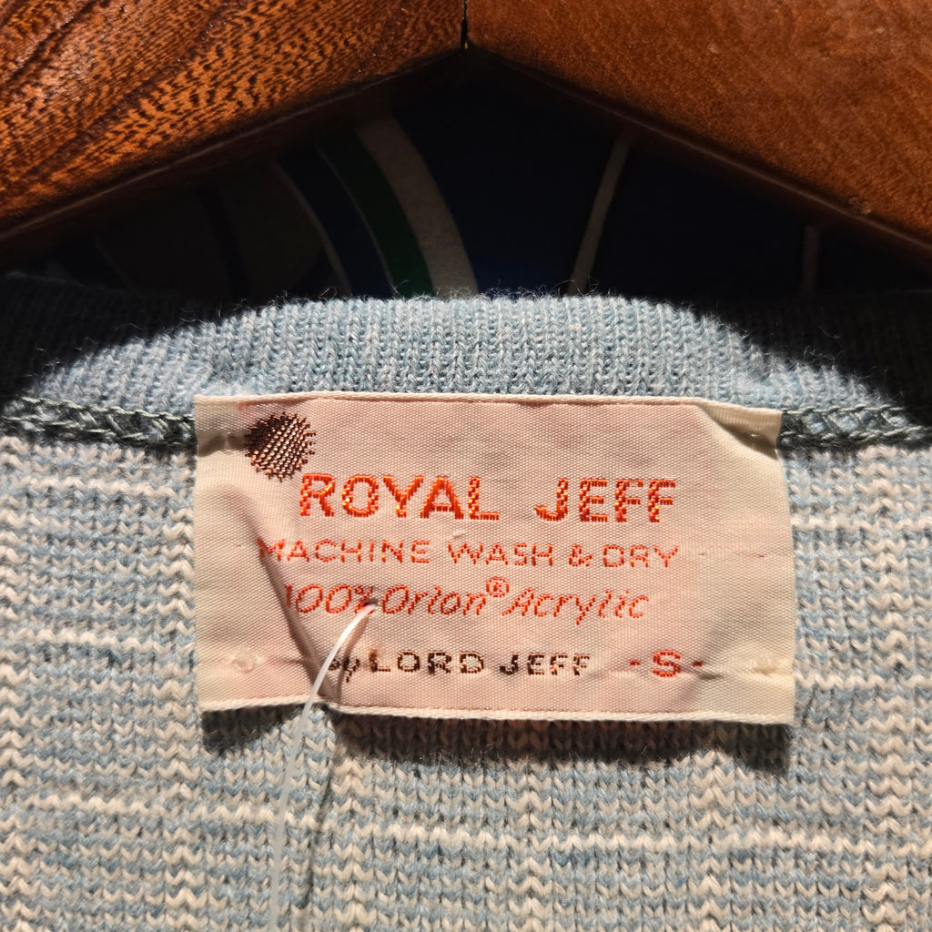VTG Royal Jeff Sweater Vest V Neck Geometric Squares: Small