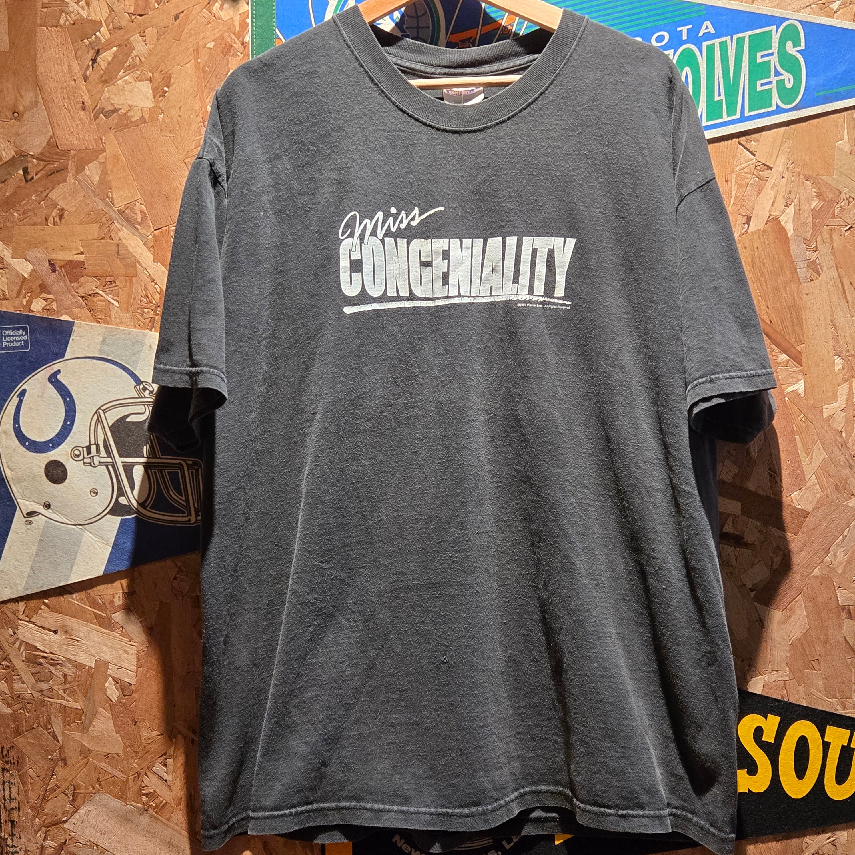 VTG 2001 Miss Congeniality Faded Black T-Shirt: XL