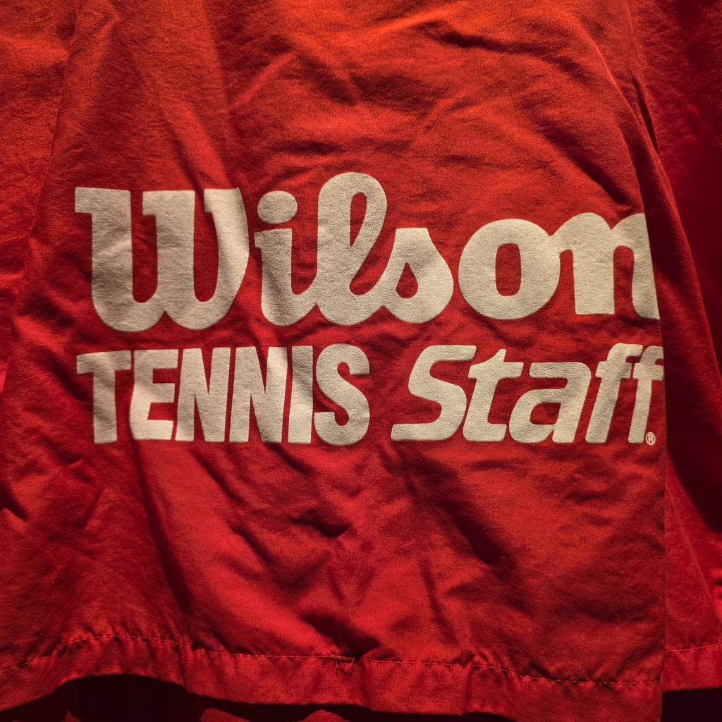 VTG Wilson Tennis Pro Staff Windbreaker Red/White 100% Nylon: XL