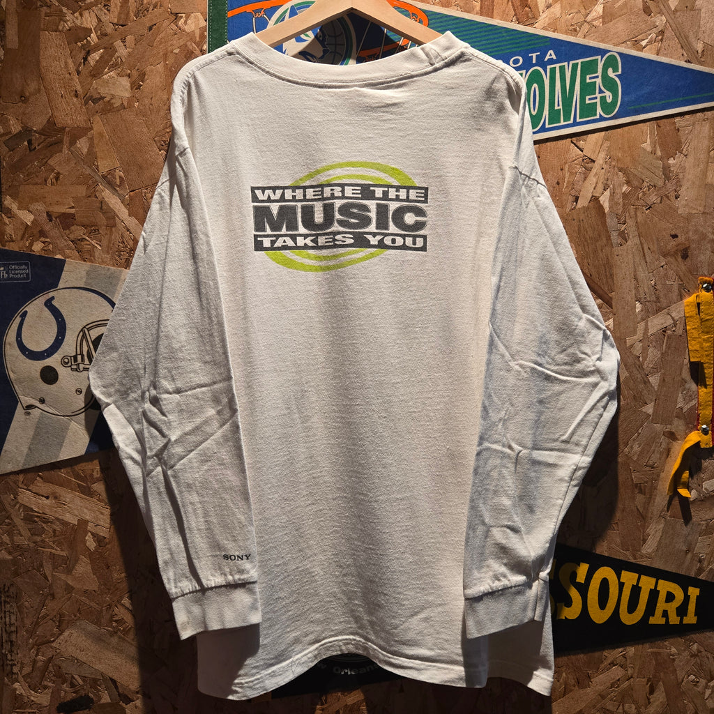 VTG Sony Promo Long Sleeve Graphic T-Shirt Where The Music Takes You: Large