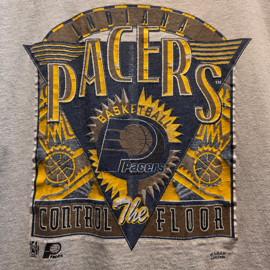 VTG Logo 7 Indiana Pacers Basketball NBA "Control The Floor" T-shirt: XXL