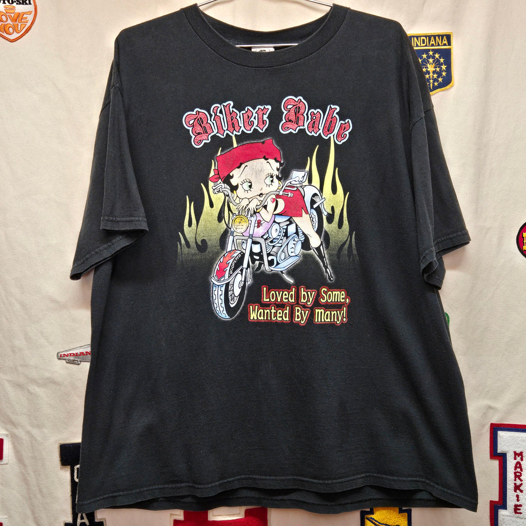 VTG 2005 Betty Boop Biker Babe Black T-Shirt: XL
