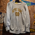 VTG Champion Reverse Weave  Notre Dame Pullover Grey Sweatshirt: XL