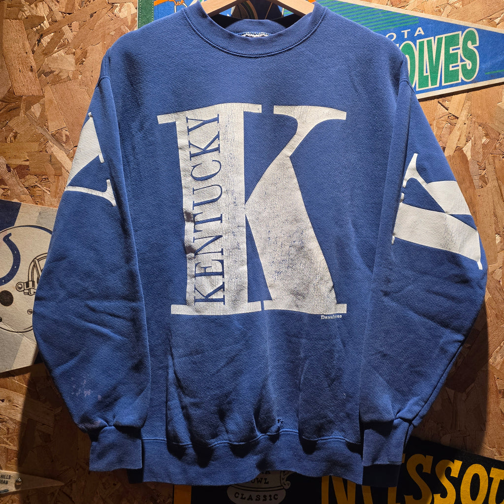 VTG Dawahares Kentucky Big Spellout Blue Sweatshirt: Large