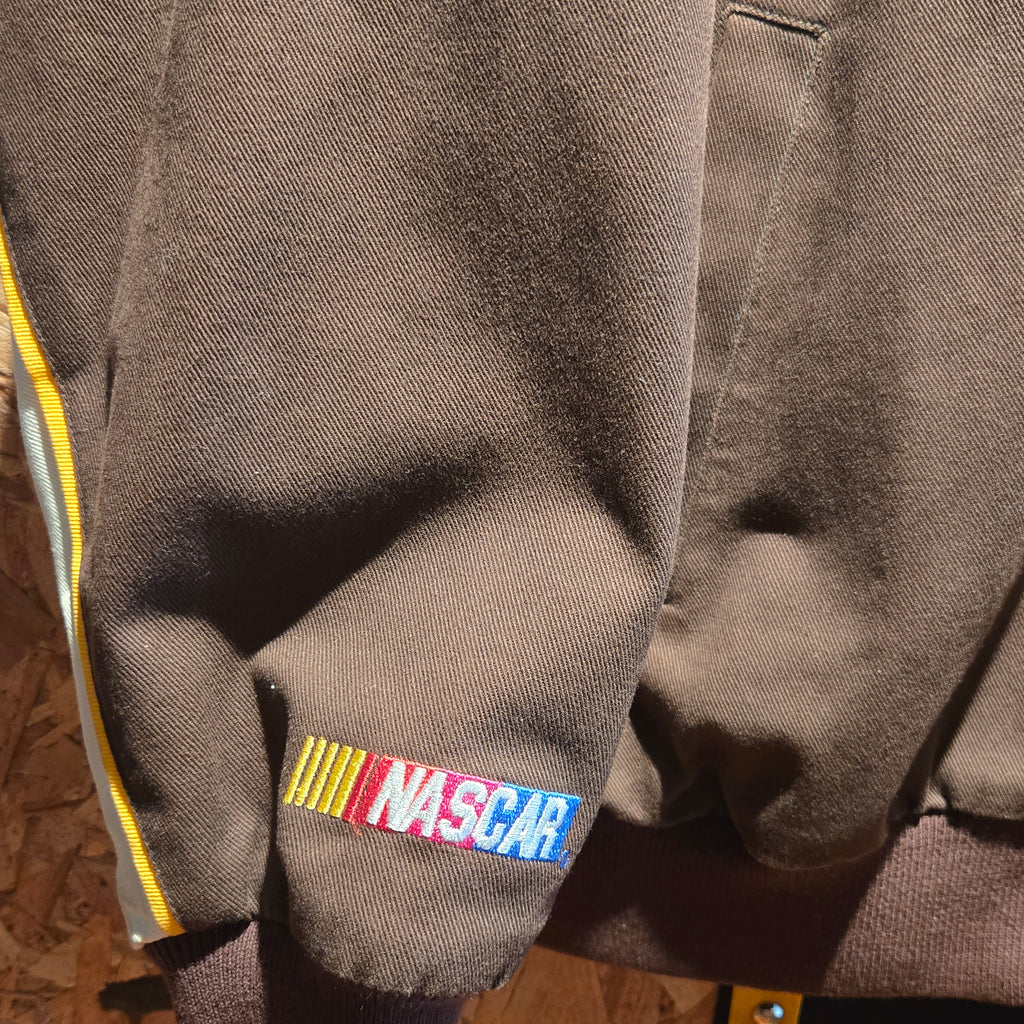 VTG Dale Jarrett Chase Authentics UPS Racing Jacket Large Brown/White