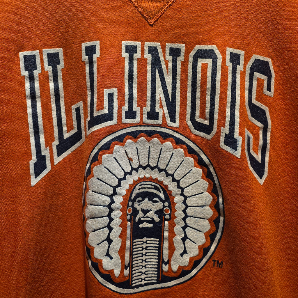 VTG Russell Illinois University Illini Orange Sweatshirt: XL
