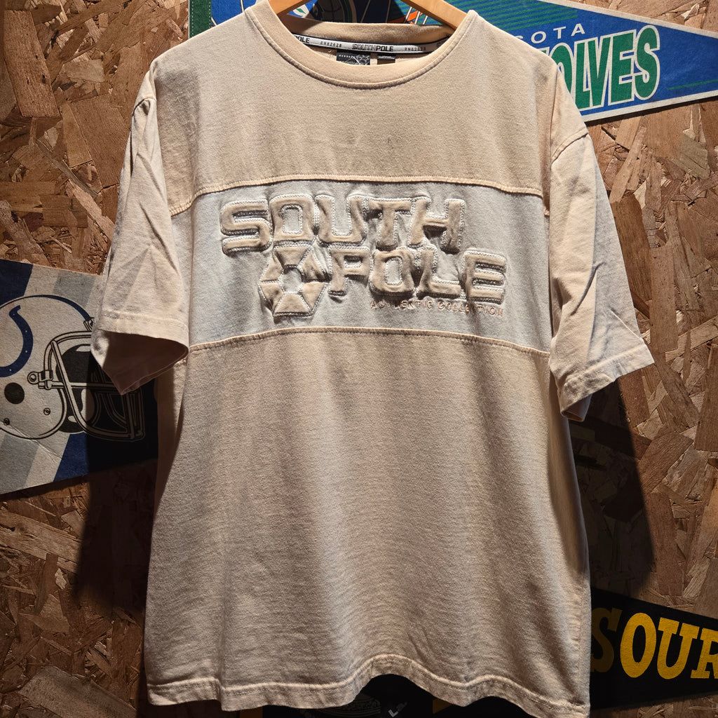 VTG South Pole Authentic Collection Beige Soft Embroidered Print: Large