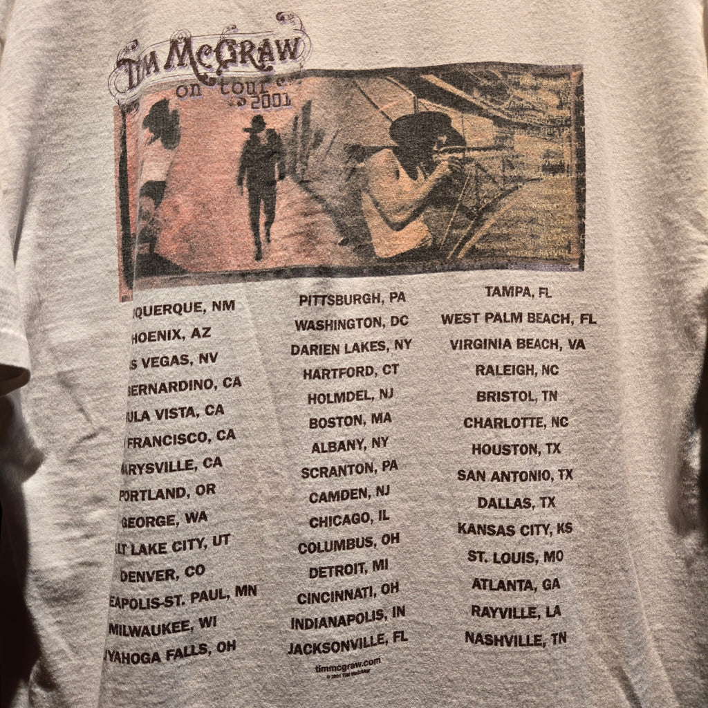 VTG 2001 Tim Mcgrew Set This Circus Down White Graphic T-Shirt: Large
