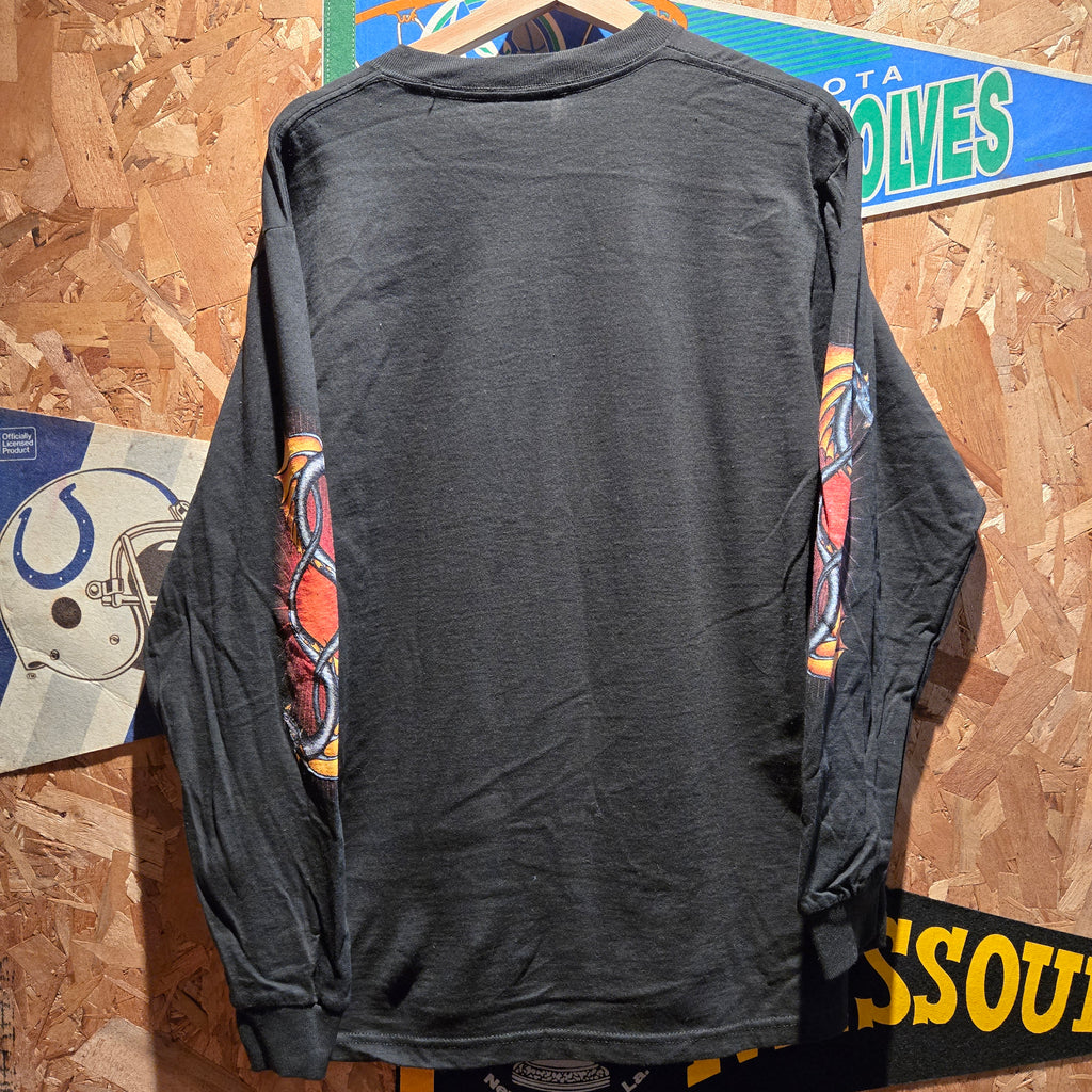 VTG Medieval Dragon And Sword Graphic Long Sleeve T-Shirt: Medium