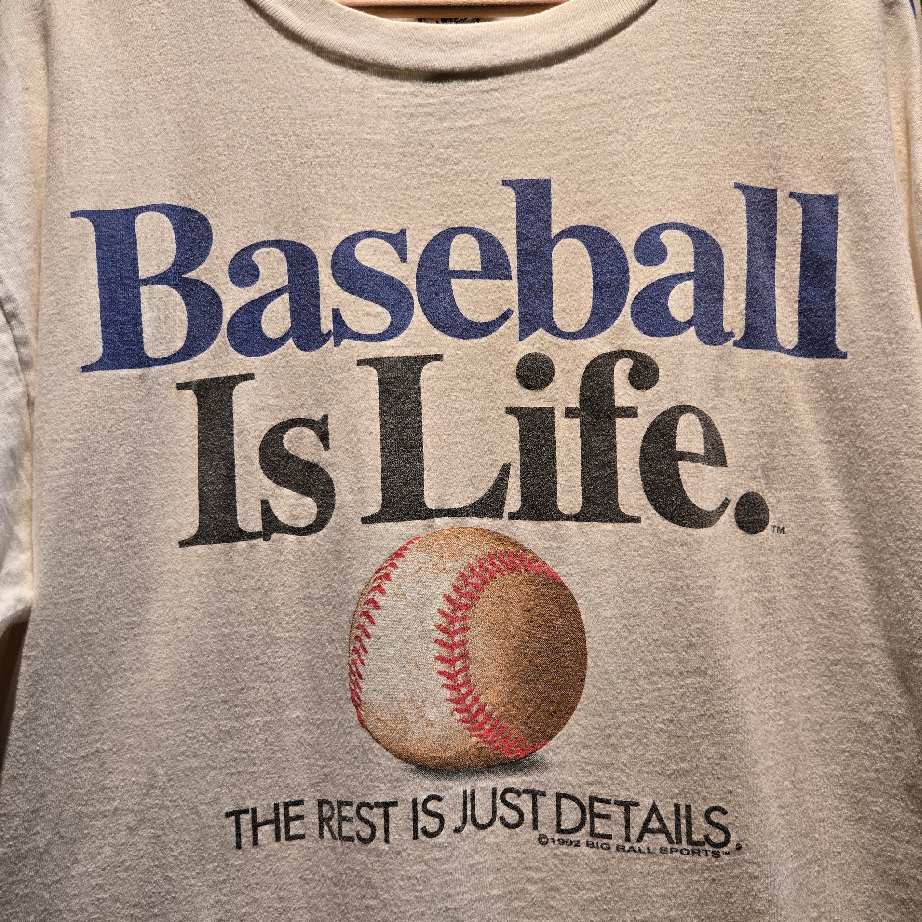 VTG 1994 Big Ball Sports Baseball Is Life Graphic T-Shirt: XL