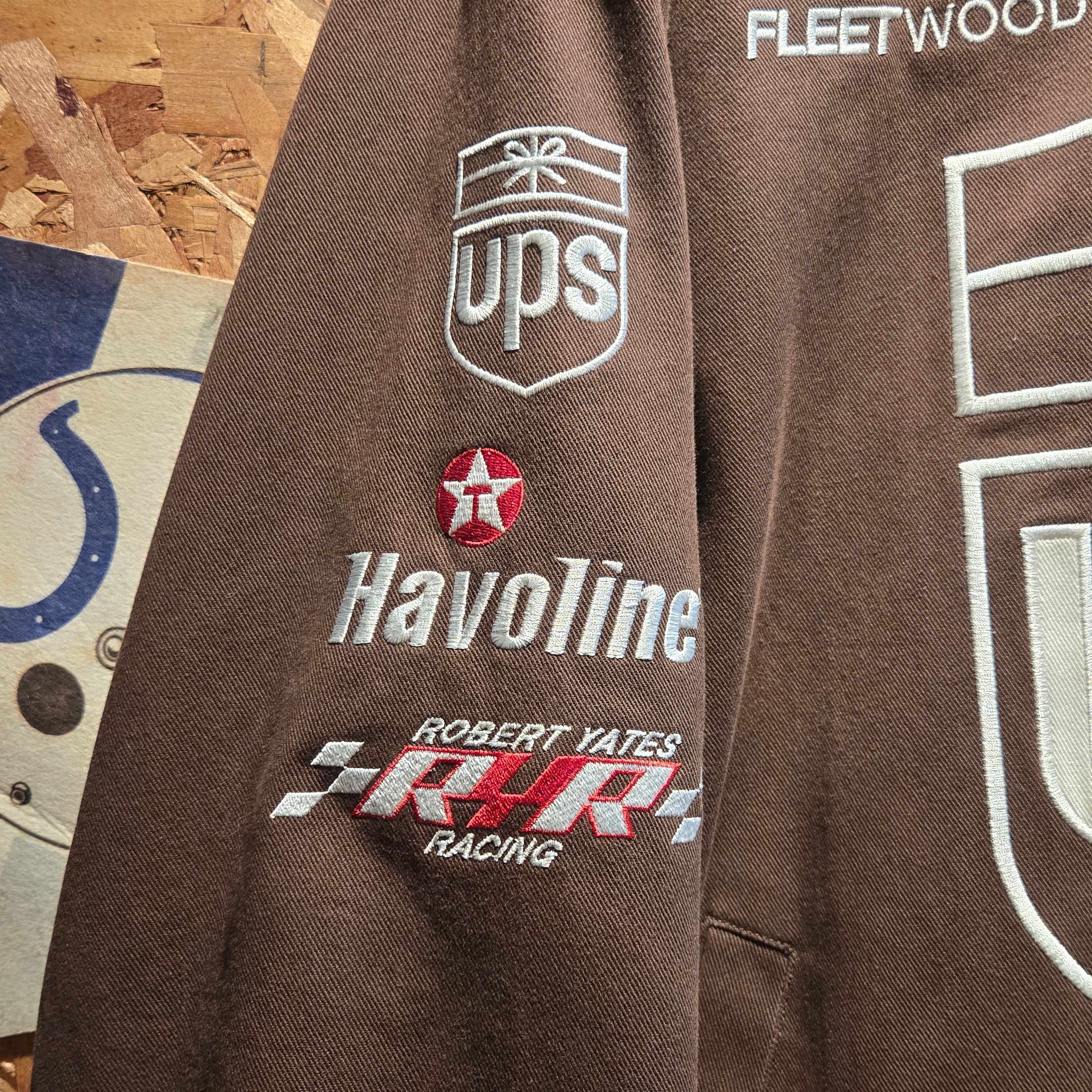 VTG Dale Jarrett Chase Authentics UPS Racing Jacket Large Brown/White