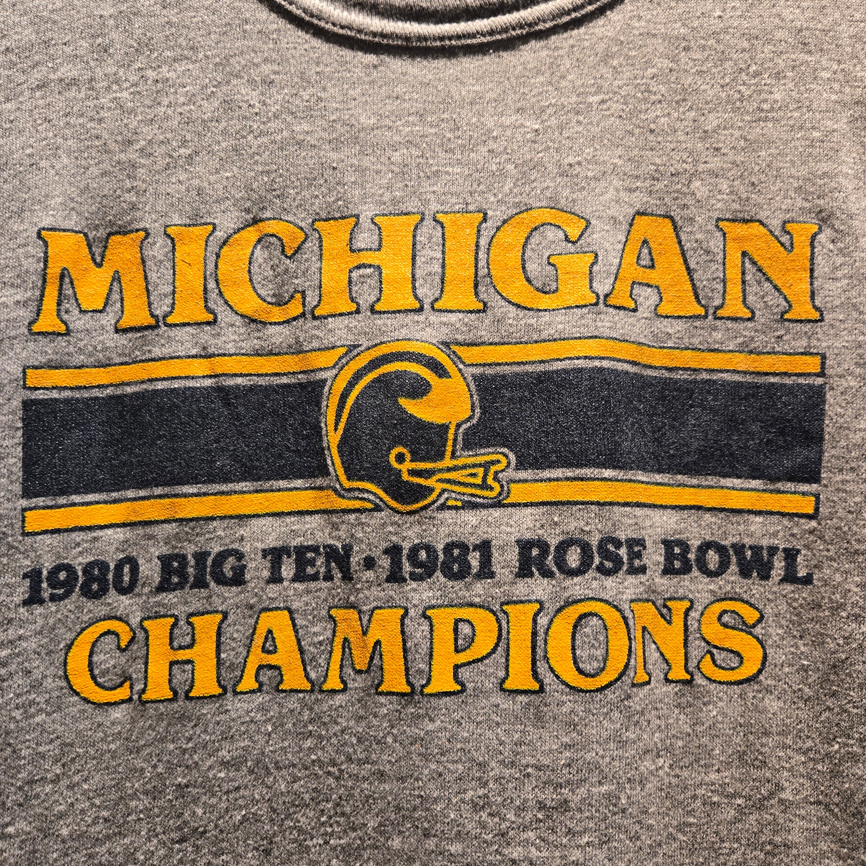 VTG Michigan Wolverines 1980 Big Ten Champions 1981 Rose Bowl Champions T-Shirt: Medium