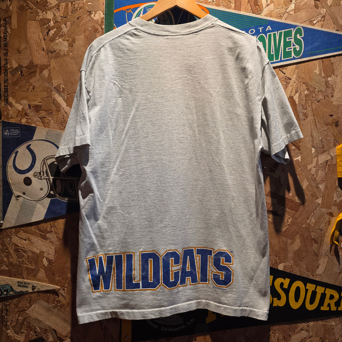 VTG 1996 Kentucky Wildcats Football Gray T-Shirt Single Stitch: XL