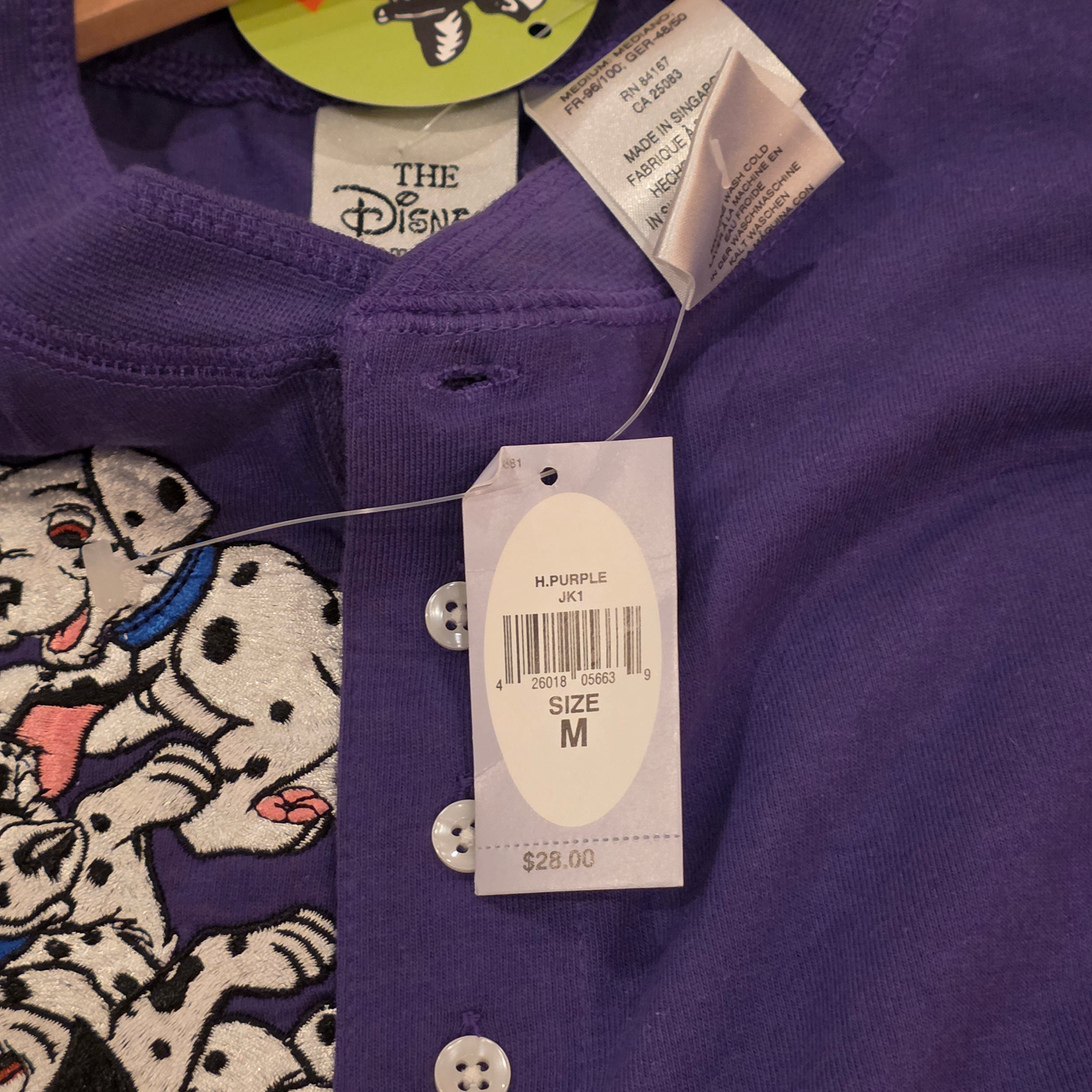 VTG NWT 101 Dalmatians Disney Store Buttoned T-Shirt Embroidered: Medium