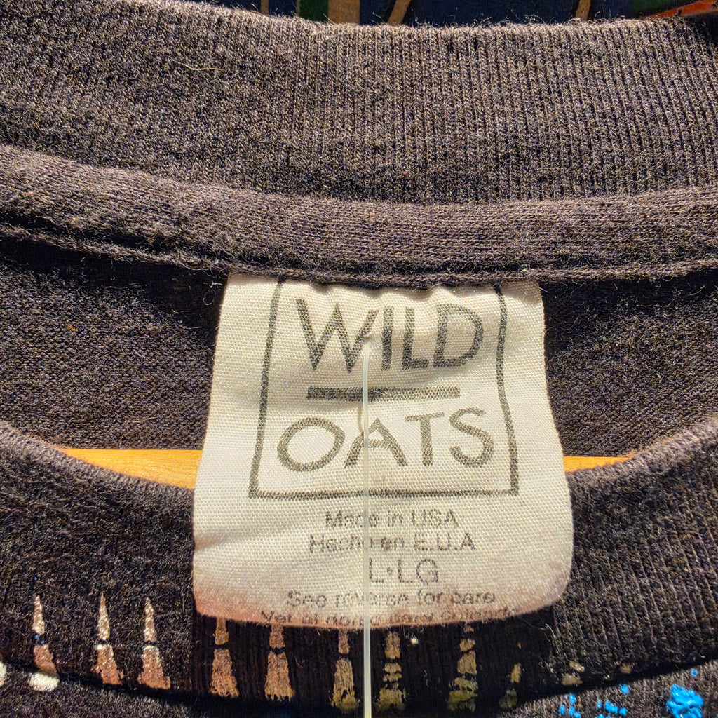 VTG 90's Wild Oats Wolverine Double Sided Graphic T-Shirt: Large
