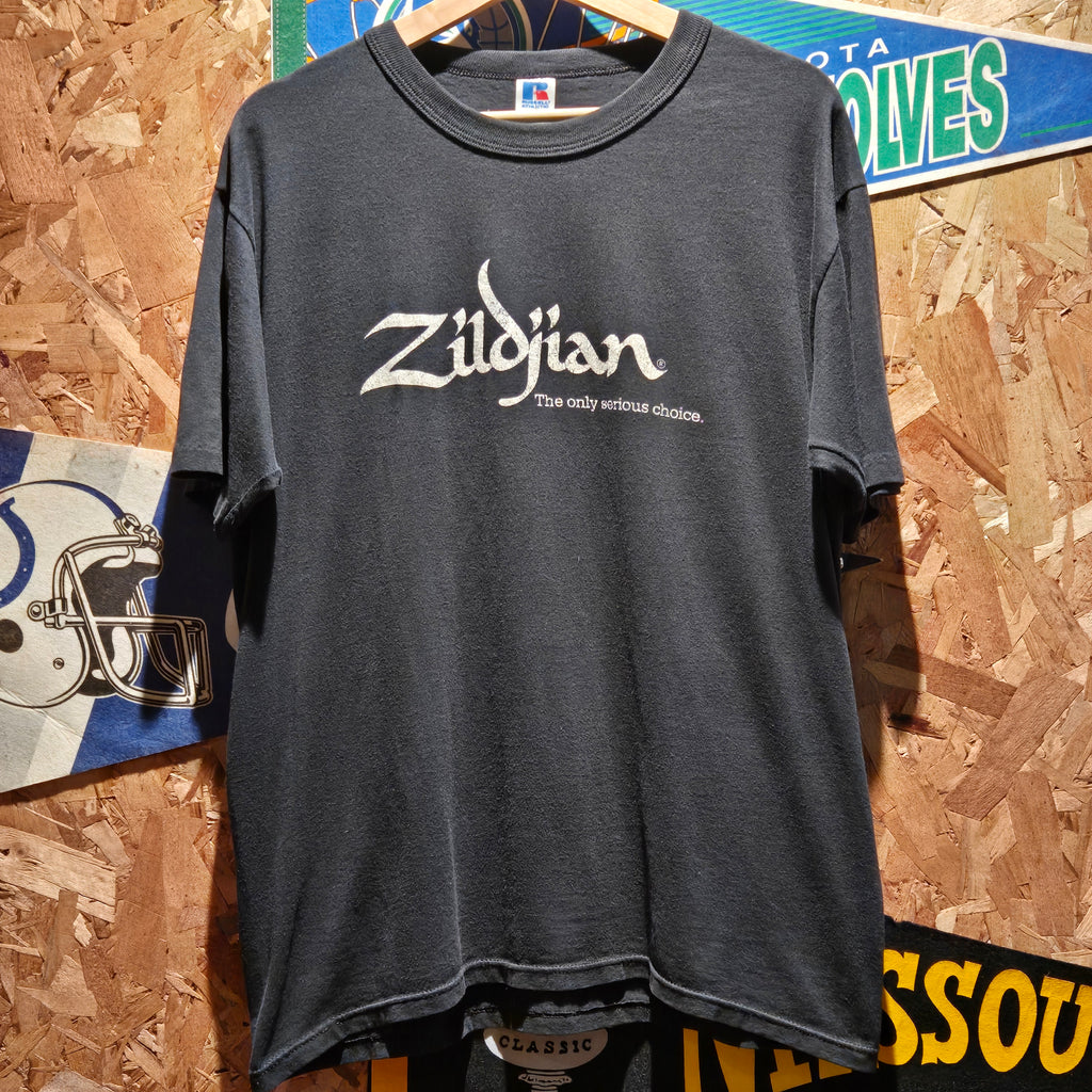 VTG Zidjian Single Stitch Black T-Shirt Made In USA: Medium