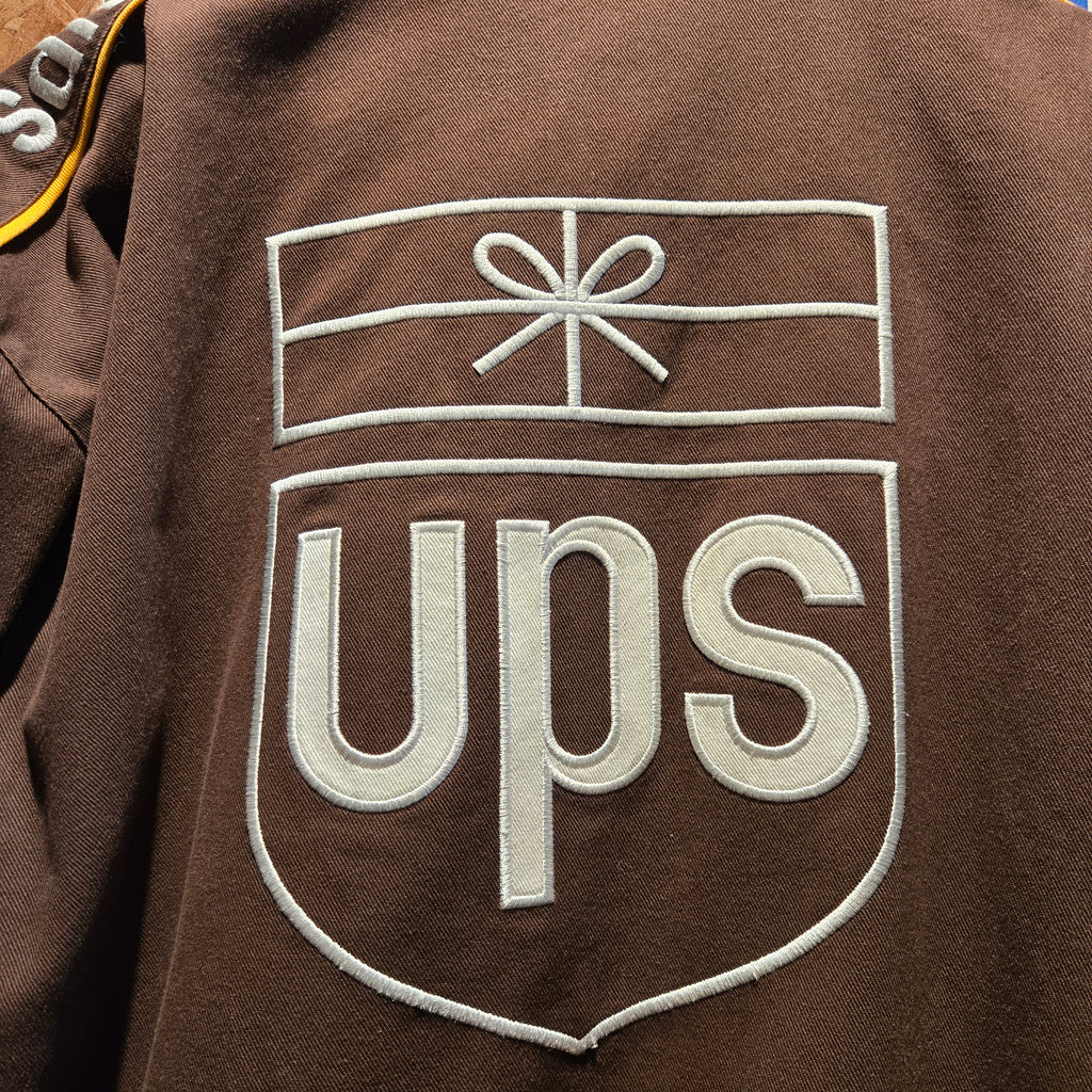 VTG Dale Jarrett Chase Authentics UPS Racing Jacket Large Brown/White