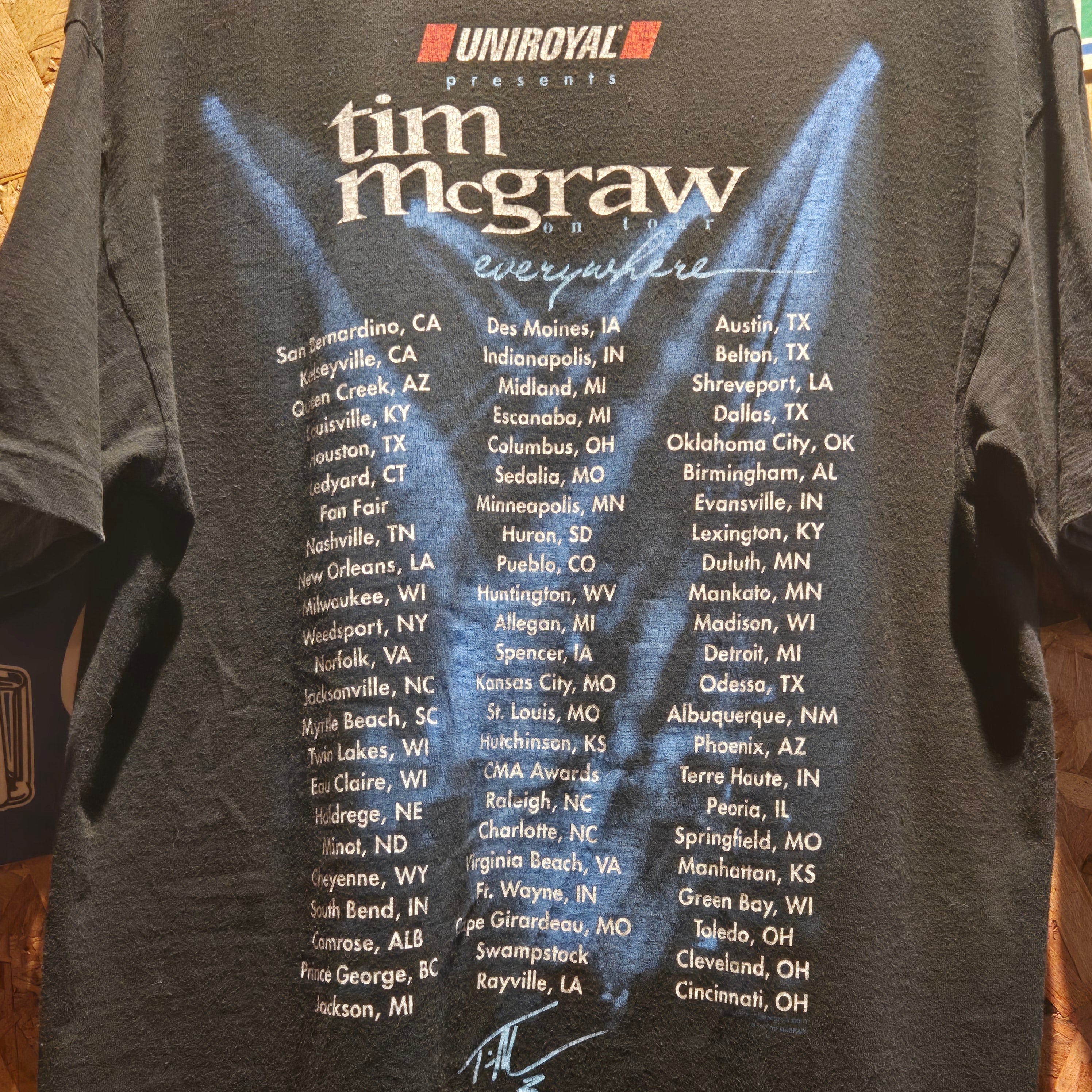 Vintage Tim McGraw 1997 Everywhere Tour T-Shirt Single Stitch: Large