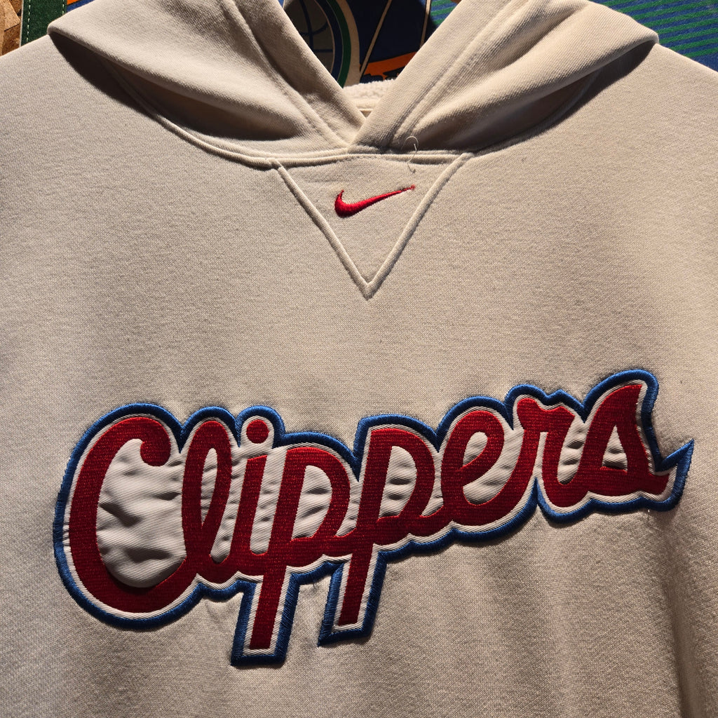 VTG Nike Center Swoosh Los Angeles Clippers Rare White: XL
