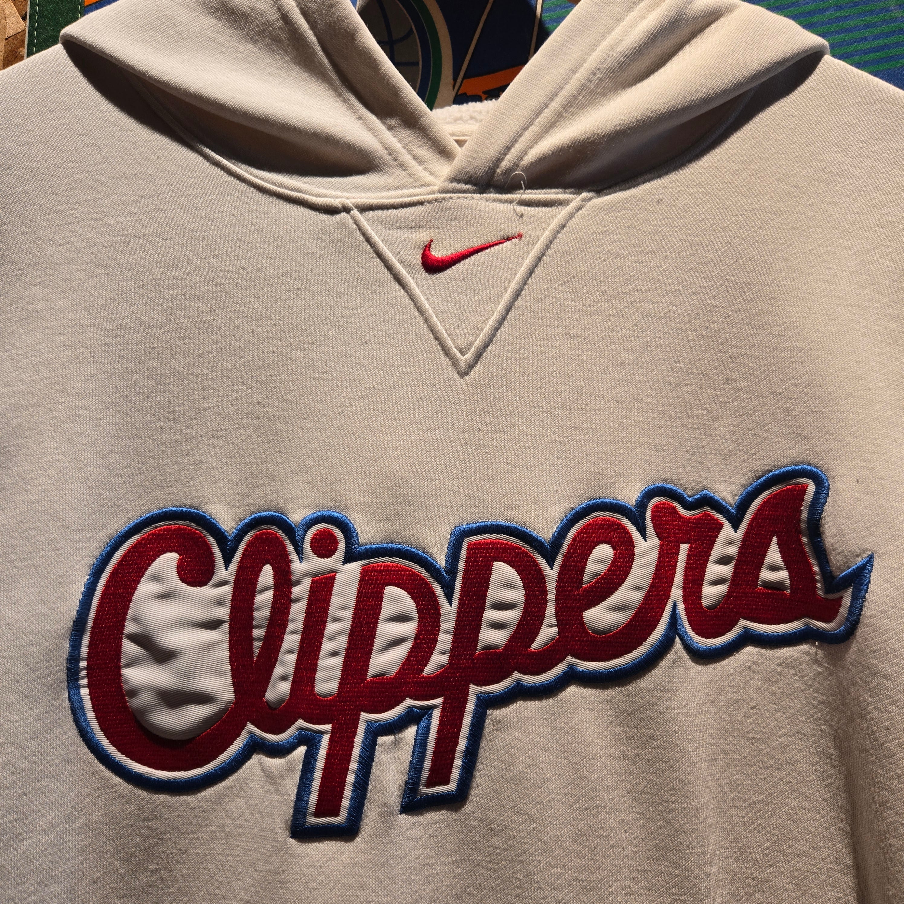 VTG Nike Center Swoosh Los Angeles Clippers Rare White: XL
