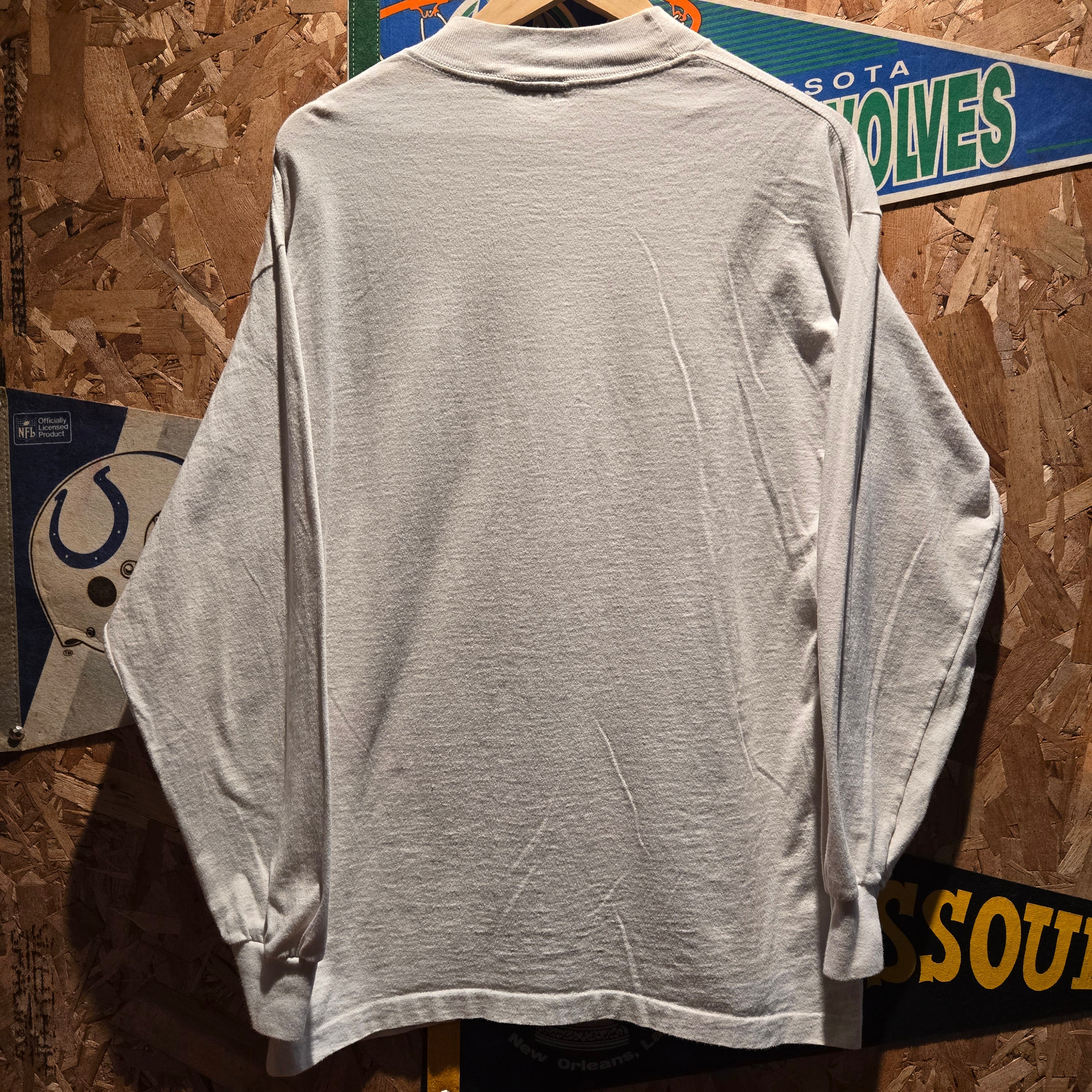 VTG Tabasco Sauce White Graphic Made In USA T-Shirt Long Sleeve: Large