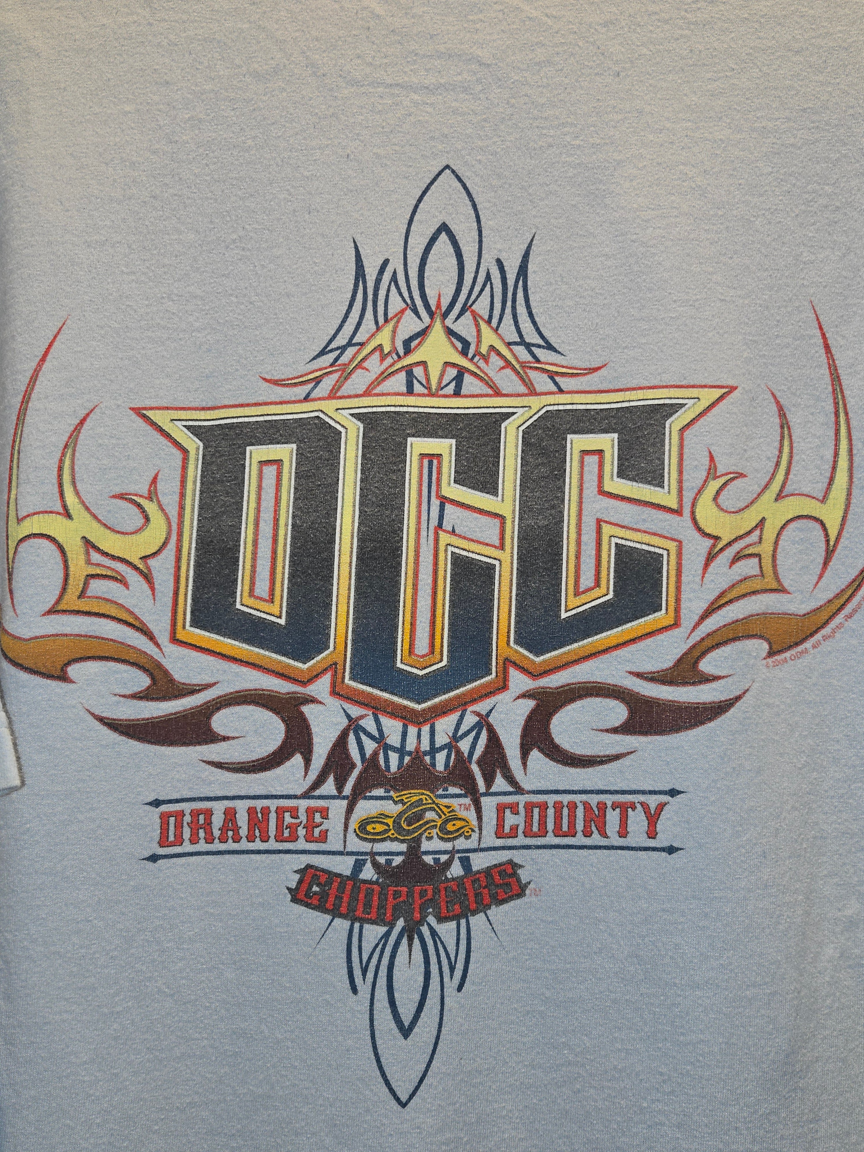 VTG 2004 Orange County Choppers Light Blue Graphic T-Shirt Sz XL