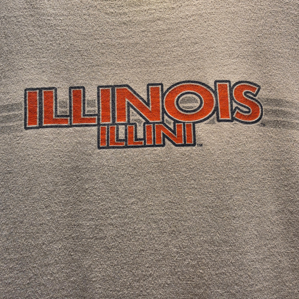 VTG Jansport Illinois Fighting Illini Long Sleeve Graphic T-Shirt: XL