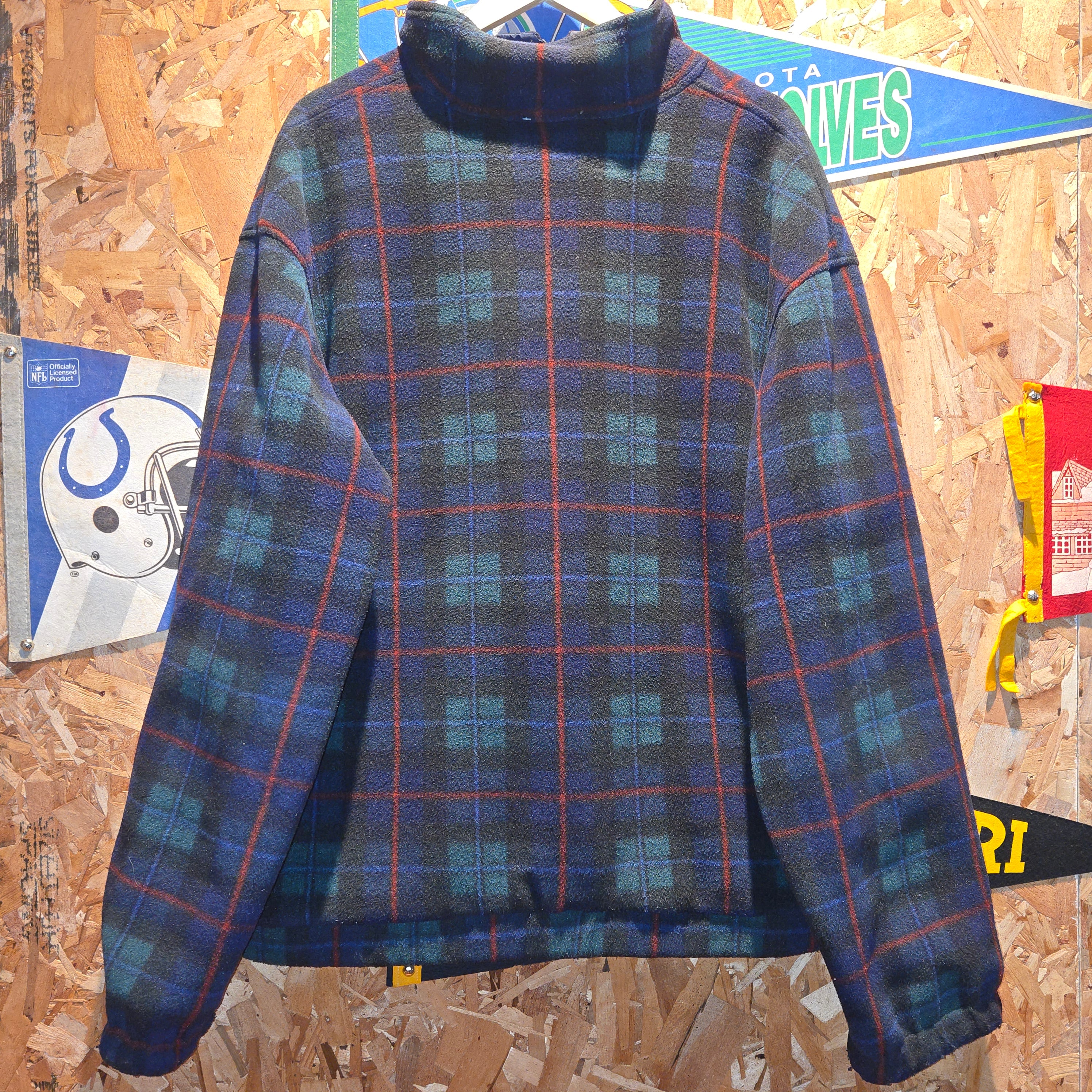 VTG POLO Ralph Lauren GOLF Plaid Reversible Windbreaker & Fleece Jacket: XL