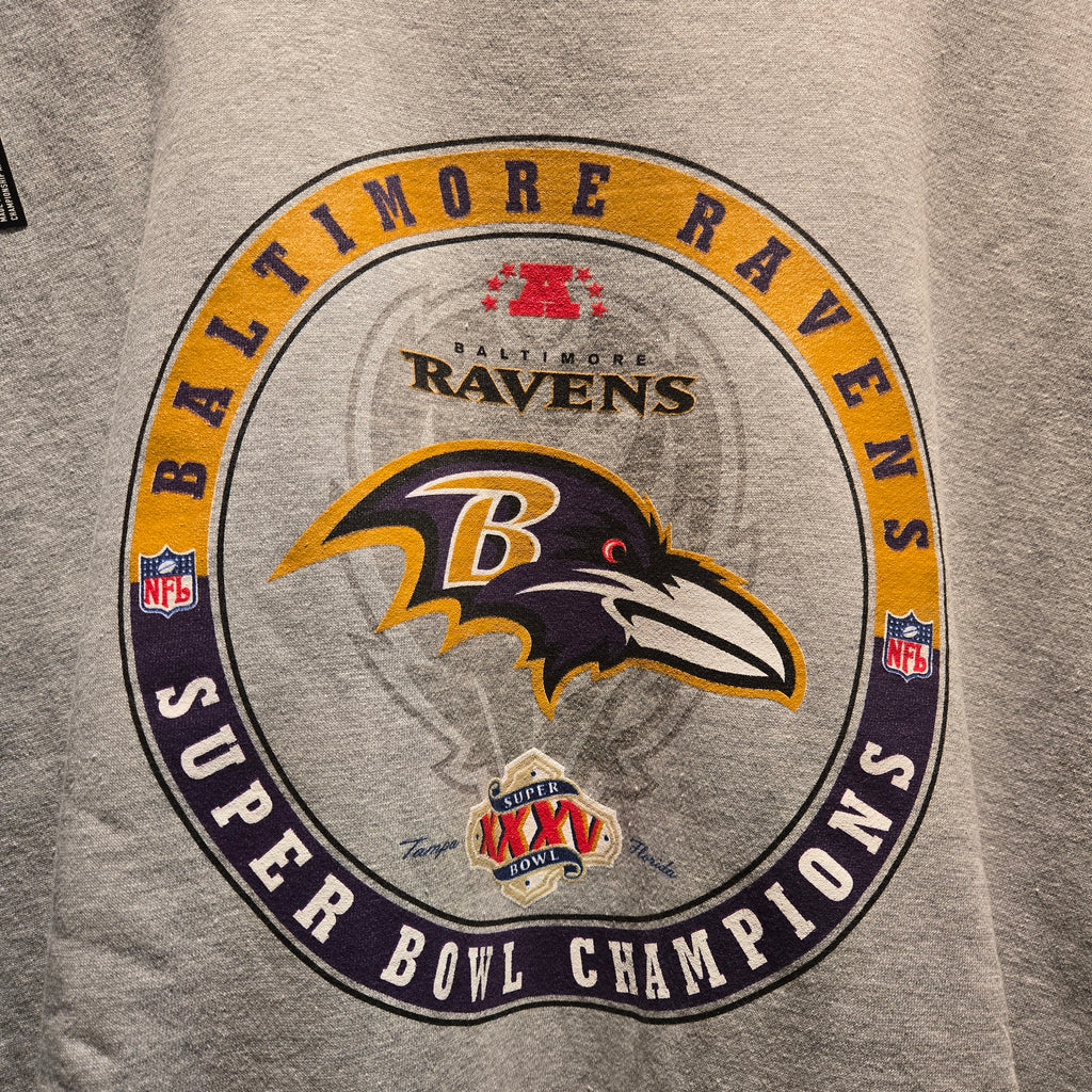 VTG NWOT Baltimore Ravens Super Bowl Champions Gray Sweatshirt: 2XL