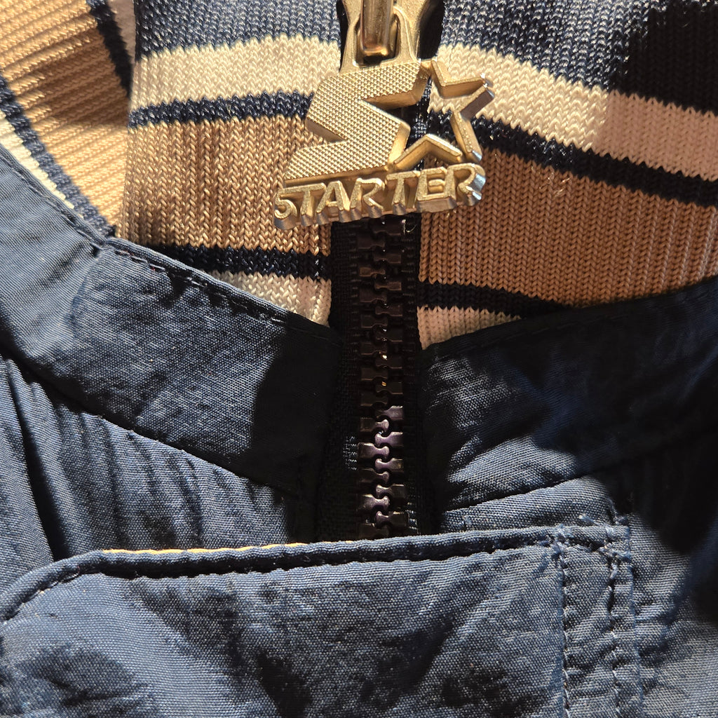 VTG Starter Notre Dame Puffer Jacket Half Zip, Button: Large