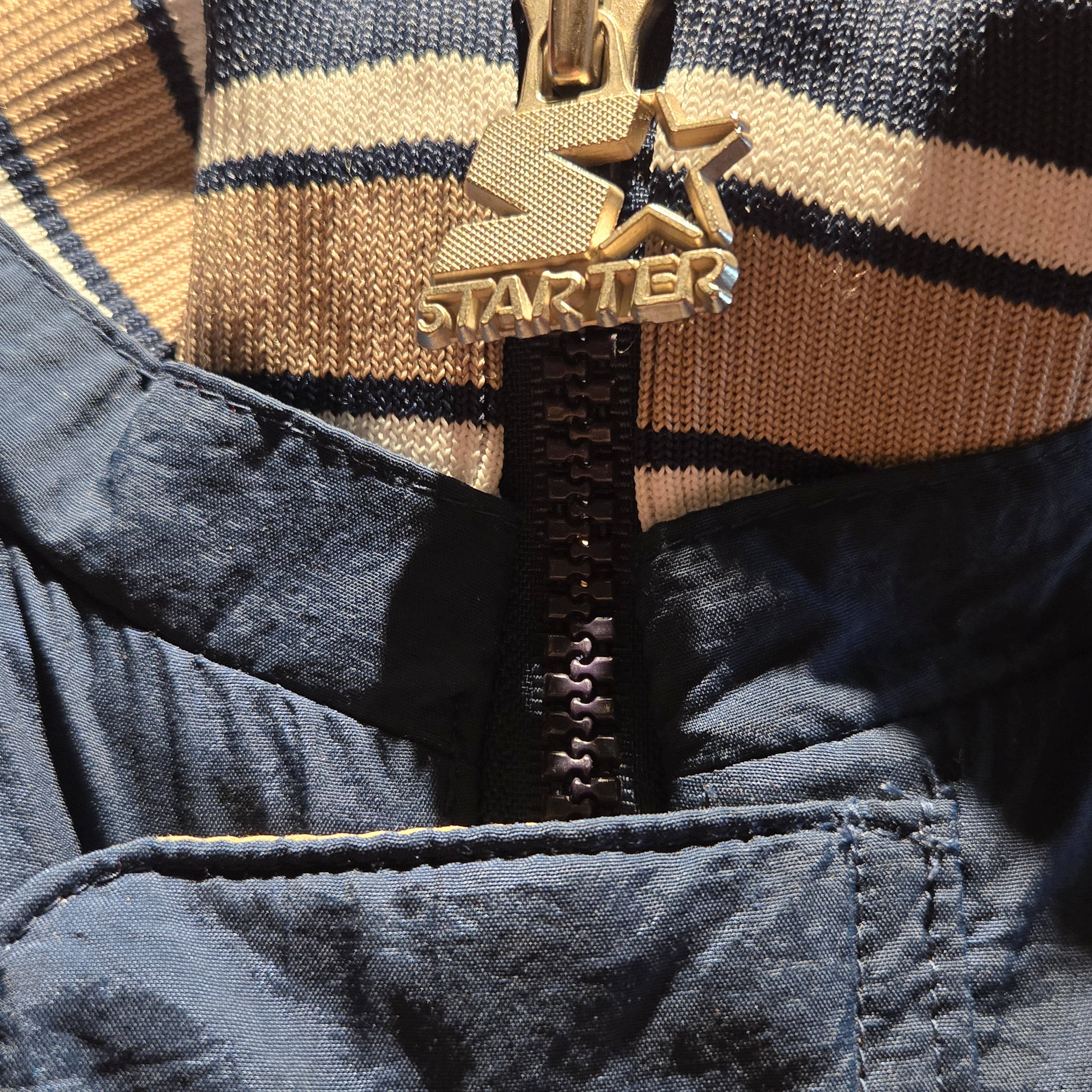 VTG Starter Notre Dame Puffer Jacket Half Zip, Button: Large