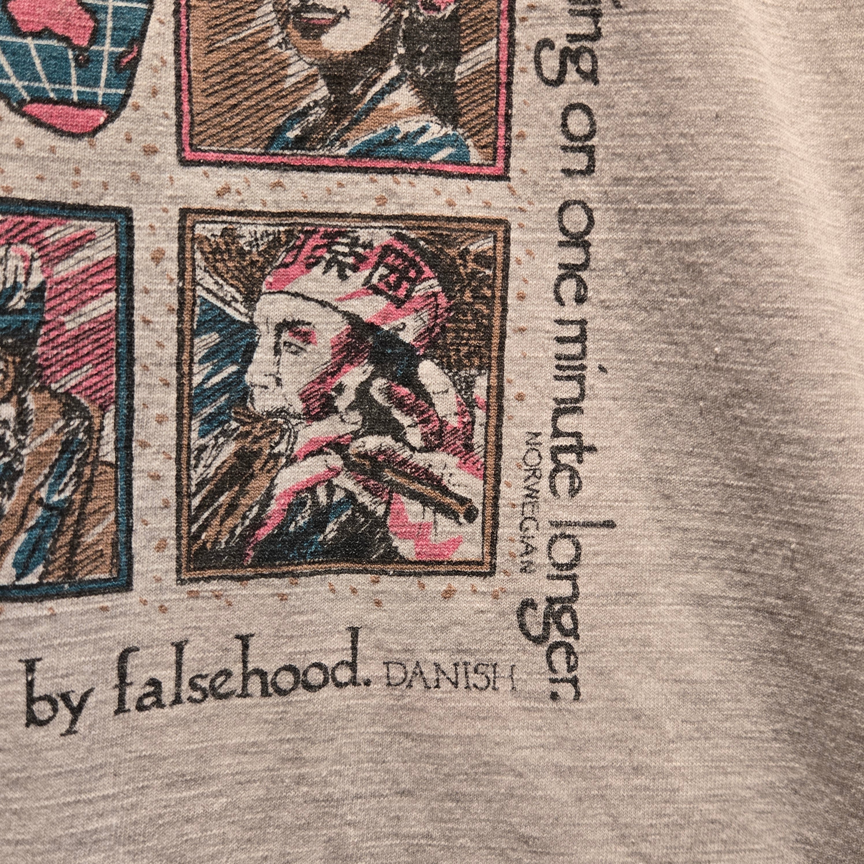 VTG Folk Wisdom Of The World Double Sided T-Shirt: Large
