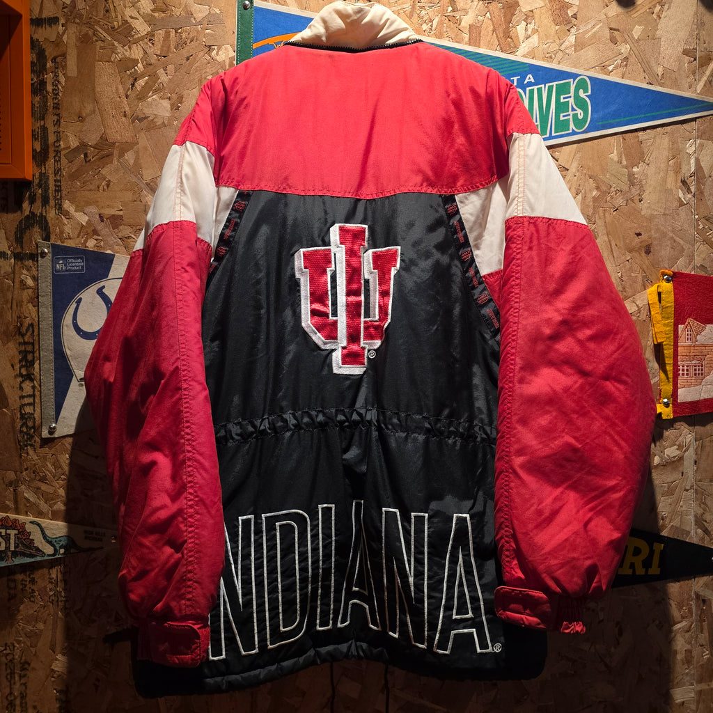 VTG Indiana Hoosiers Puffer Jacket Turbo Sportswear Spellout: Large