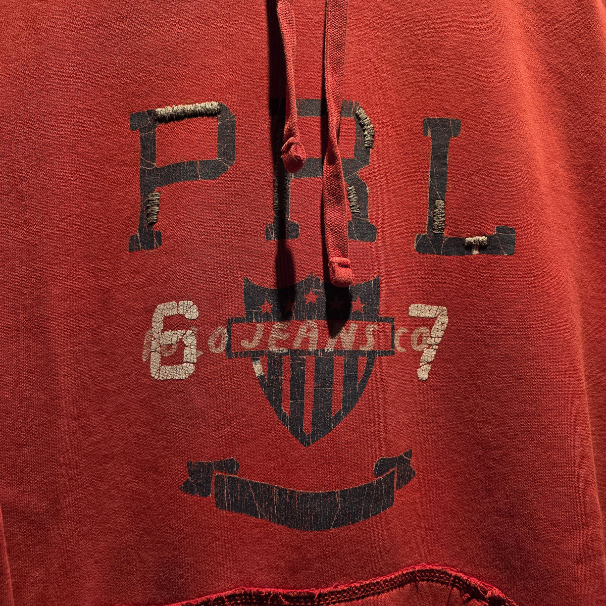 VTG Y2K Polo Jeans Co. Hoodie Mens Crest Graphic Fleece: Large