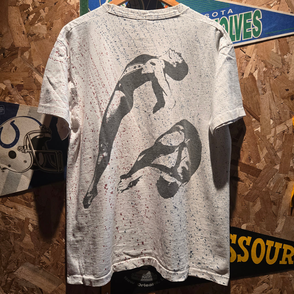 VTG Synchronized Swimmers Paint Splatter AOP USA Single Stitch T-Shirt: XL