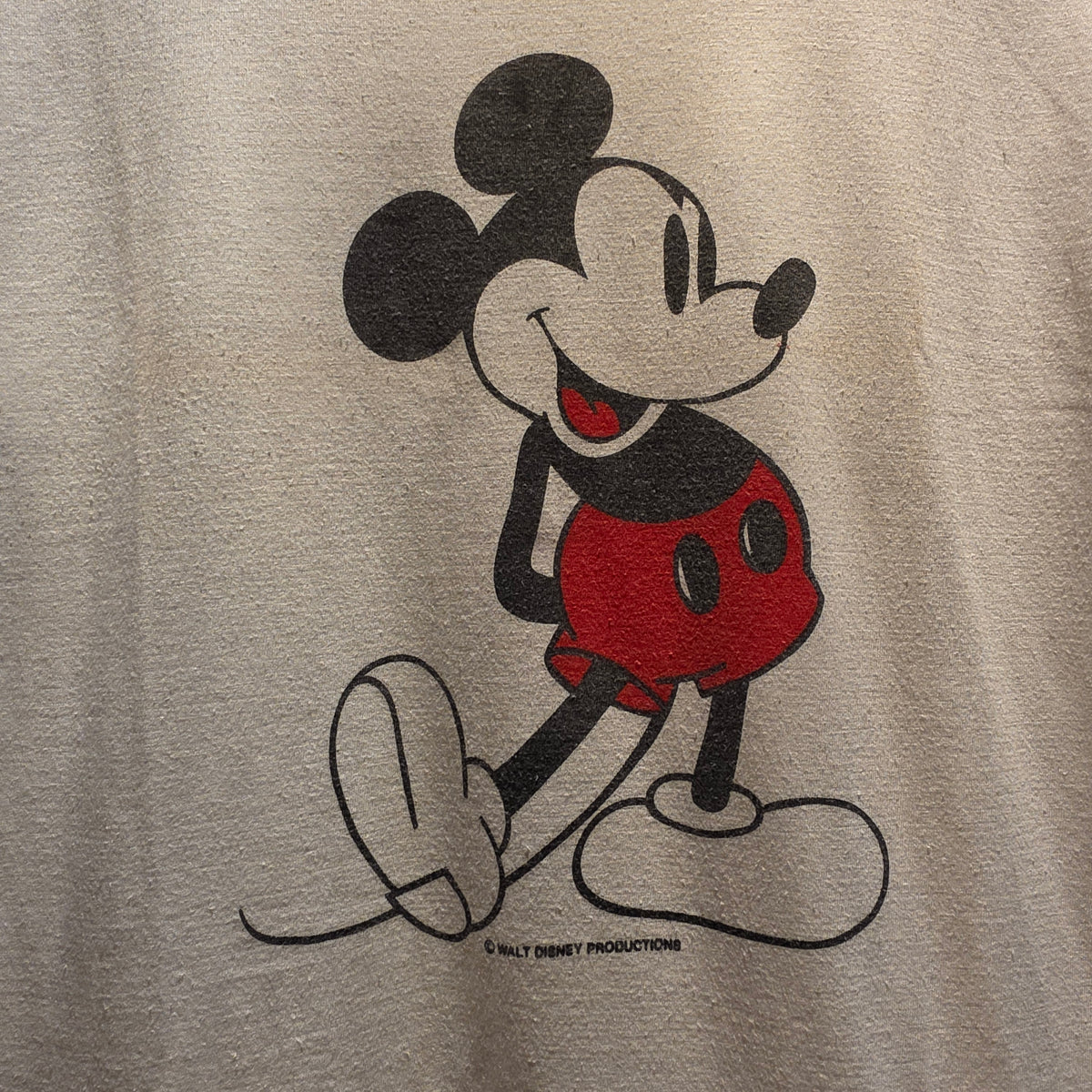 VTG 70s Mickey Mouse Walt Disney Productions Ringer T-Shirt: XL